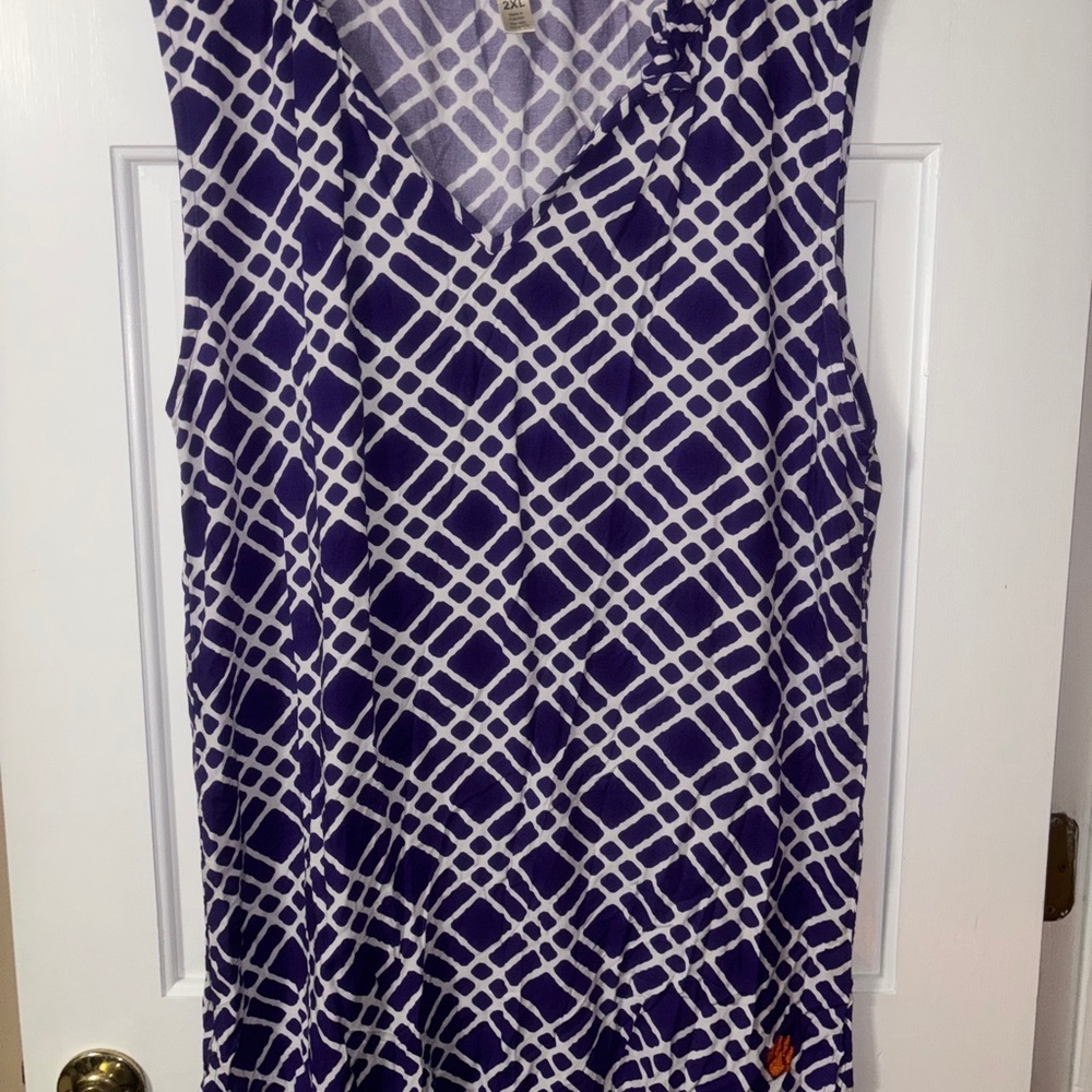 Pressbox Clemson Tigers Purple and White Women's Dress 2XL